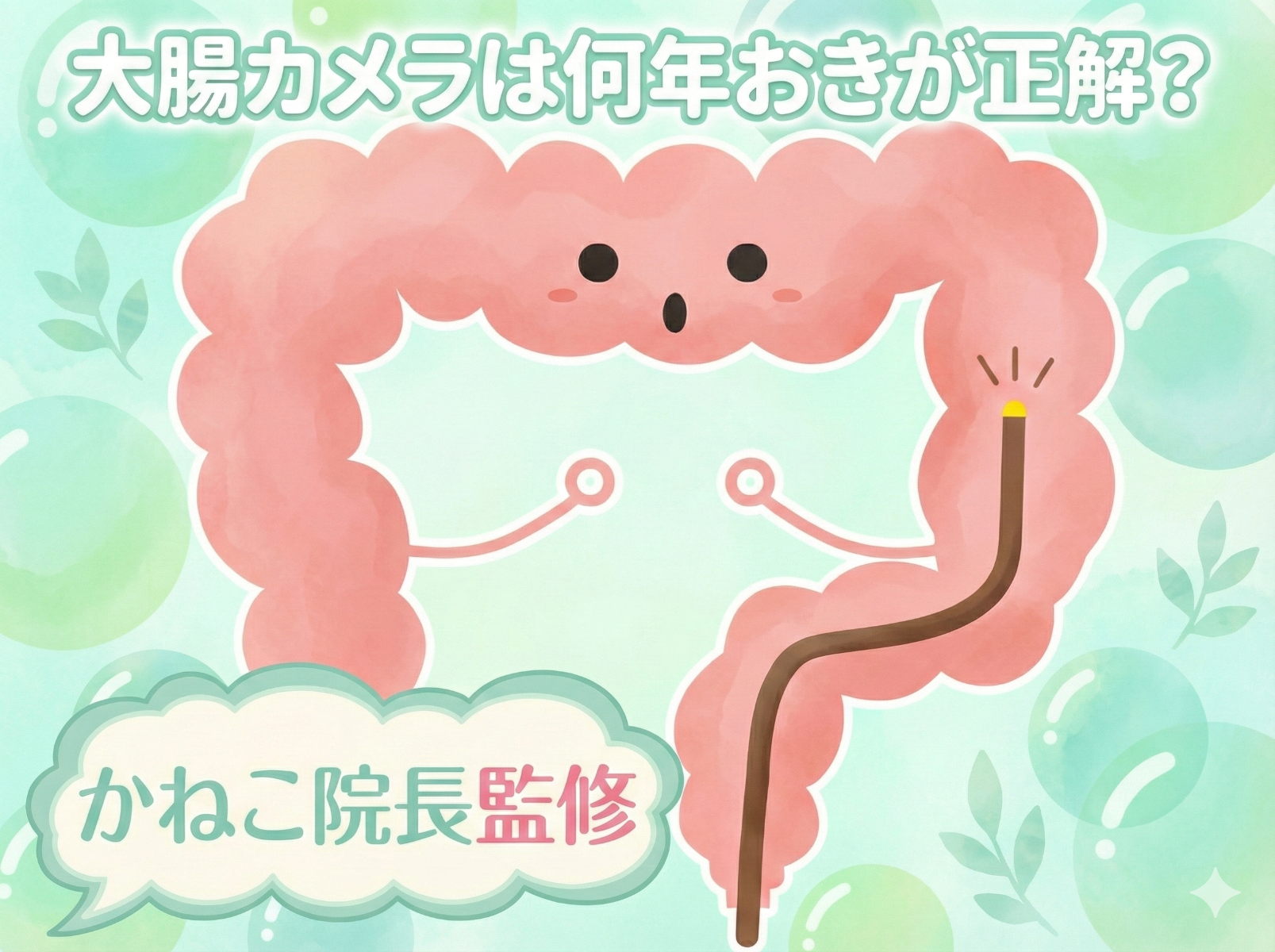 大腸カメラは何年おきが正解?40代になったら知っておきたい受診の目安│かねこ消化器内視鏡肛門外科クリニック水戸院【消化器専門医 監修】